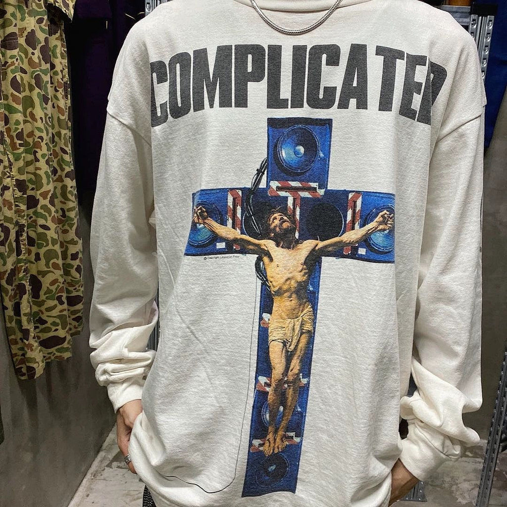 Saint Michael Complicated Cross Print Sweatshirt