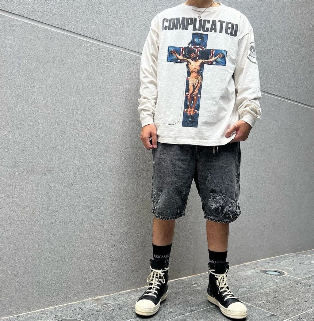 Saint Michael Complicated Cross Print Sweatshirt