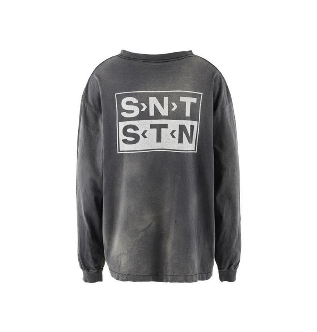 Saint Michael Minimalist Block Logo Long Sleeve Sweatshirt