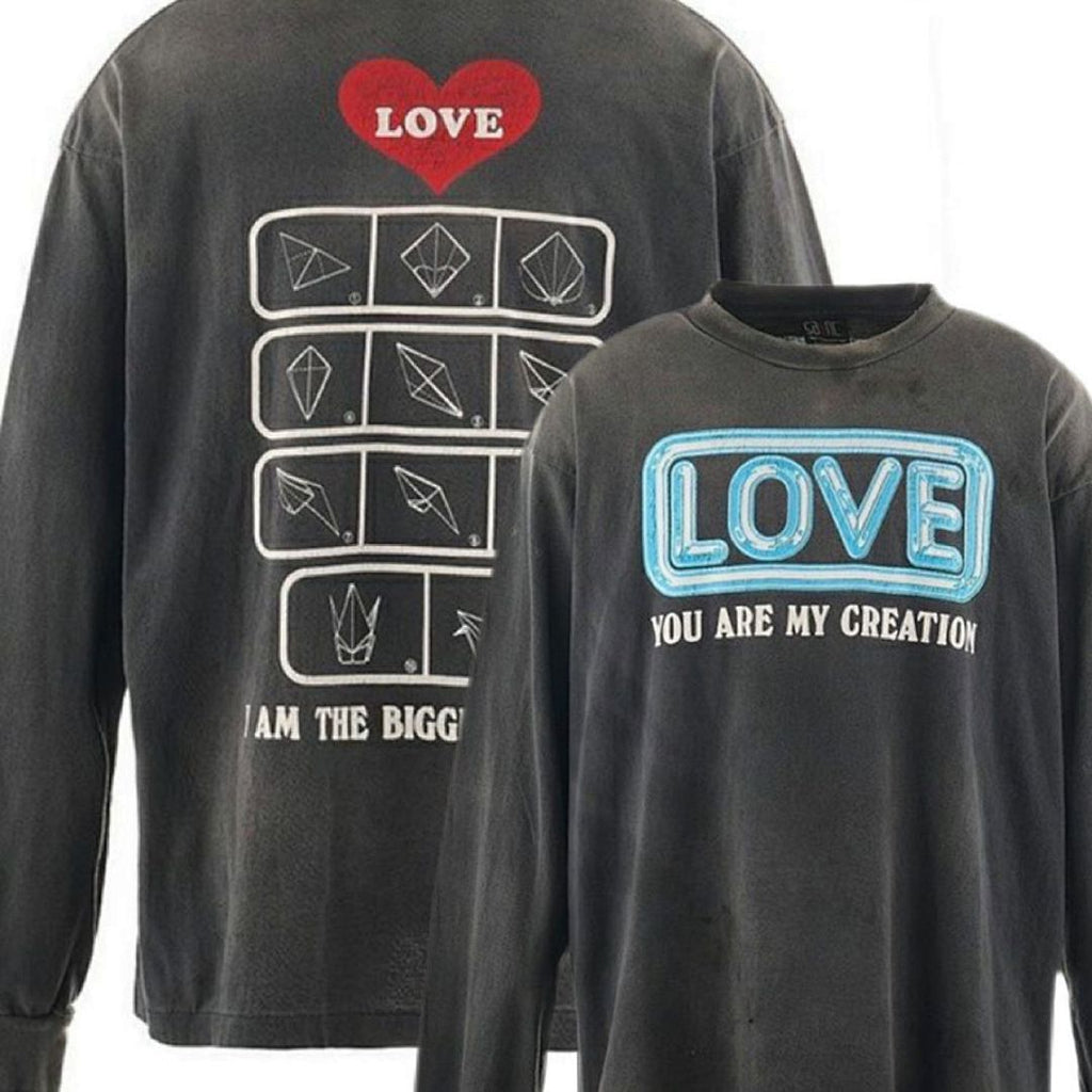 Saint Michael Love Patchwork Graphic Sweatshirt