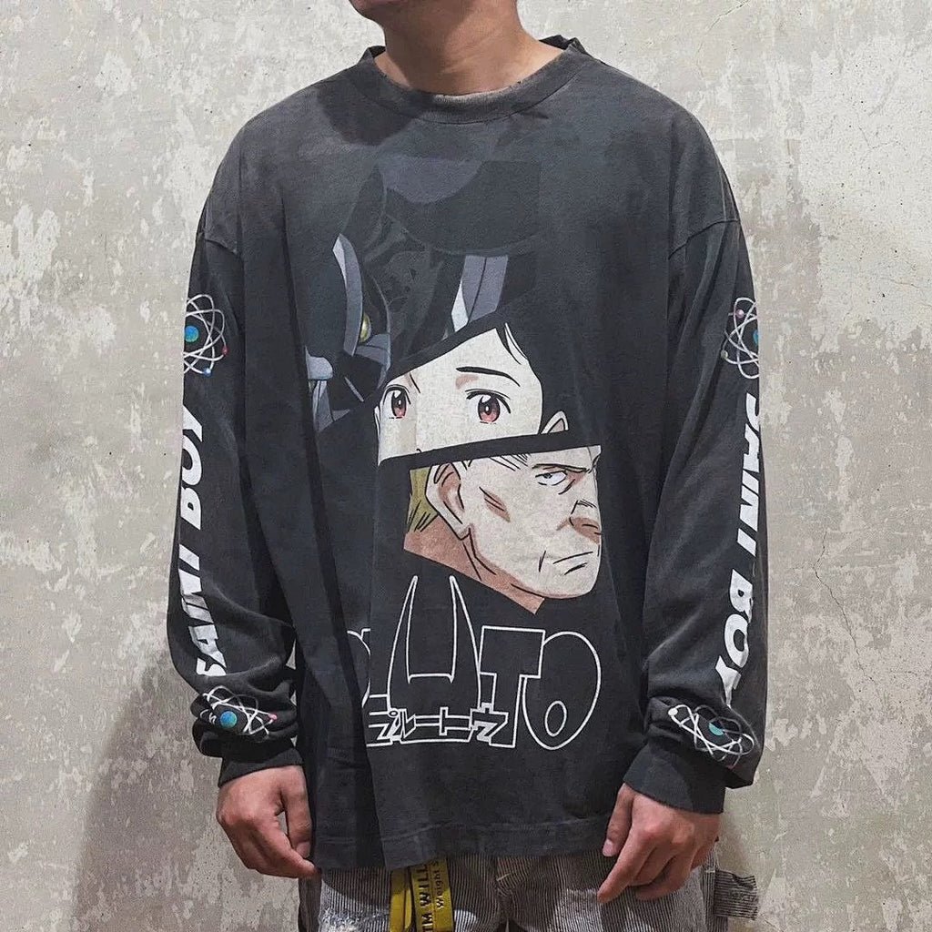 Saint Michael Character Artwork & Text Graphic Sweatshirt