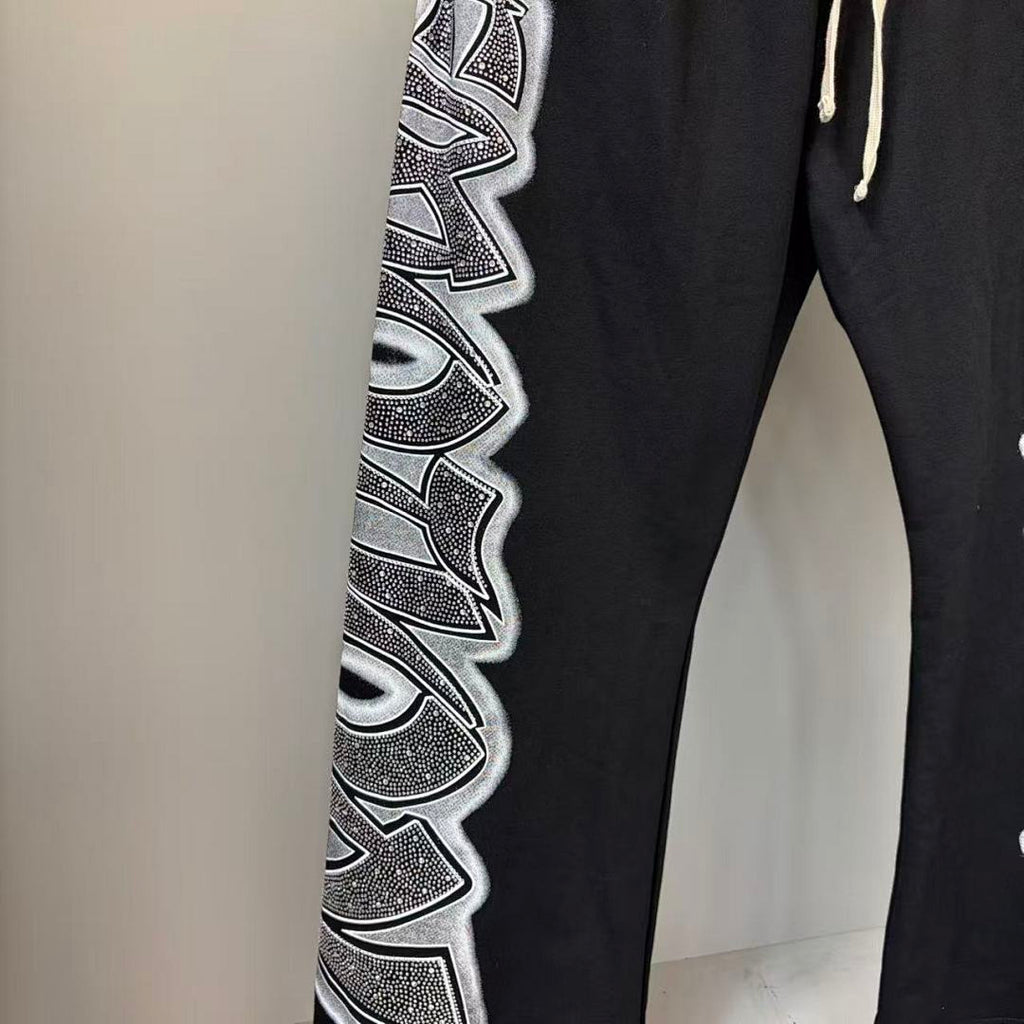 MIXED EMOTION Side Panel Graphic Wide-Leg Pants