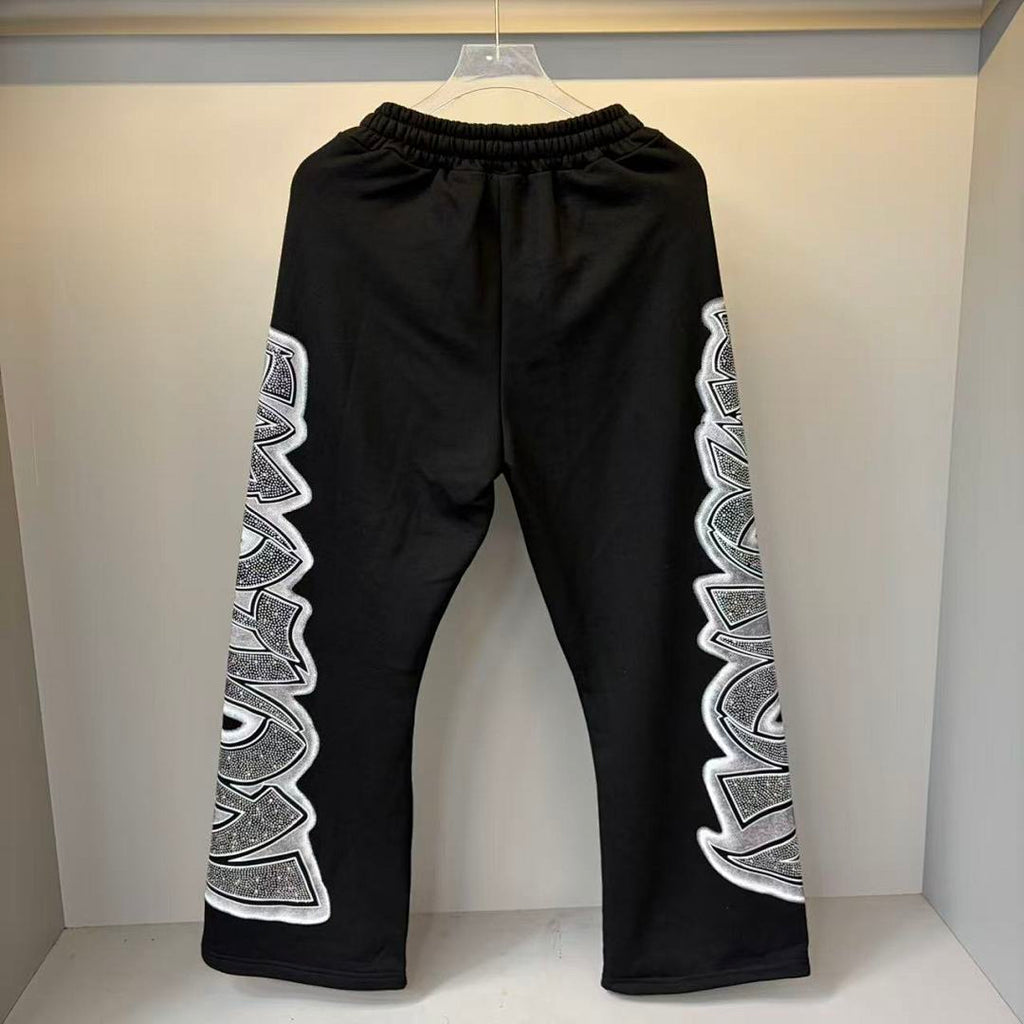 MIXED EMOTION Side Panel Graphic Wide-Leg Pants