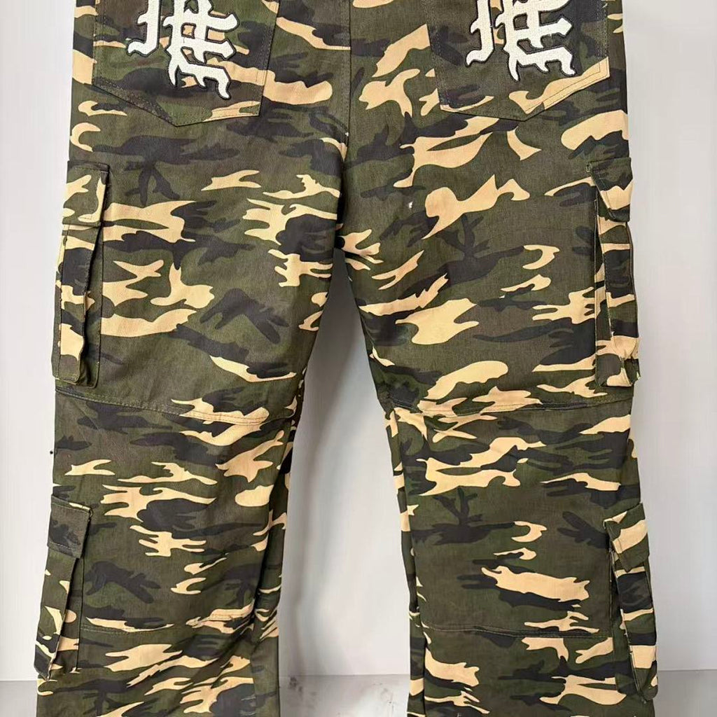 MIXED EMOTION Camo Graphic Utility Cargo Pants