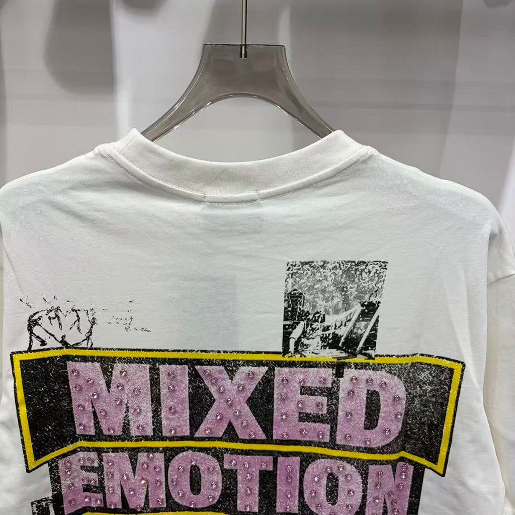 Mixed Emotion Collage Lettering Graphic Tee