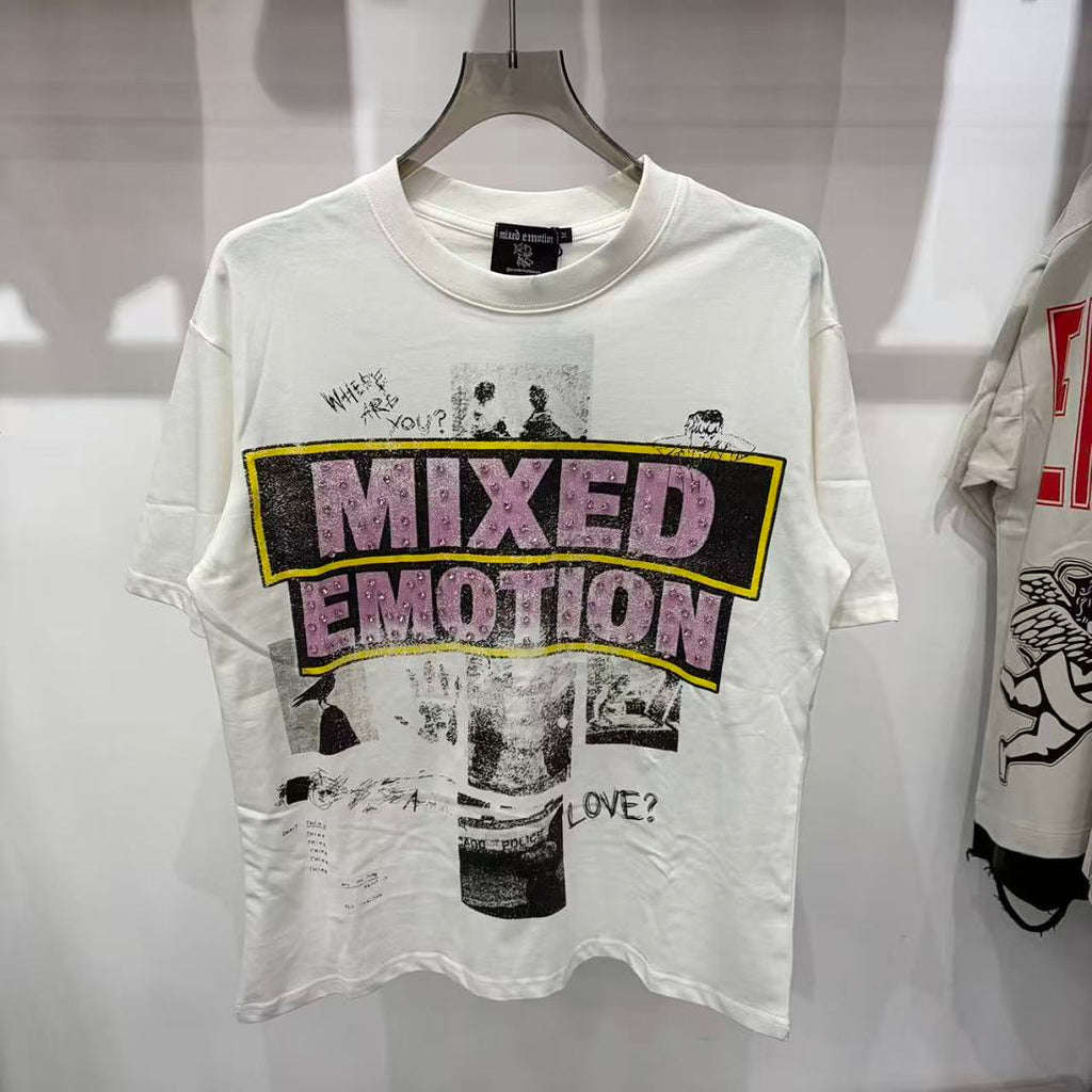 Mixed Emotion Collage Lettering Graphic Tee