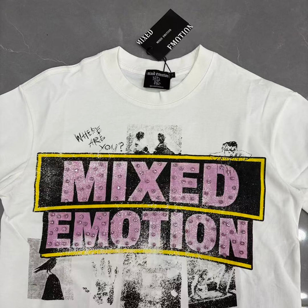 Mixed Emotion Collage Lettering Graphic Tee