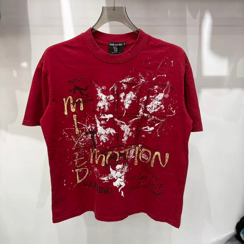 Mixed Emotion Distressed Typography Graphic Tee