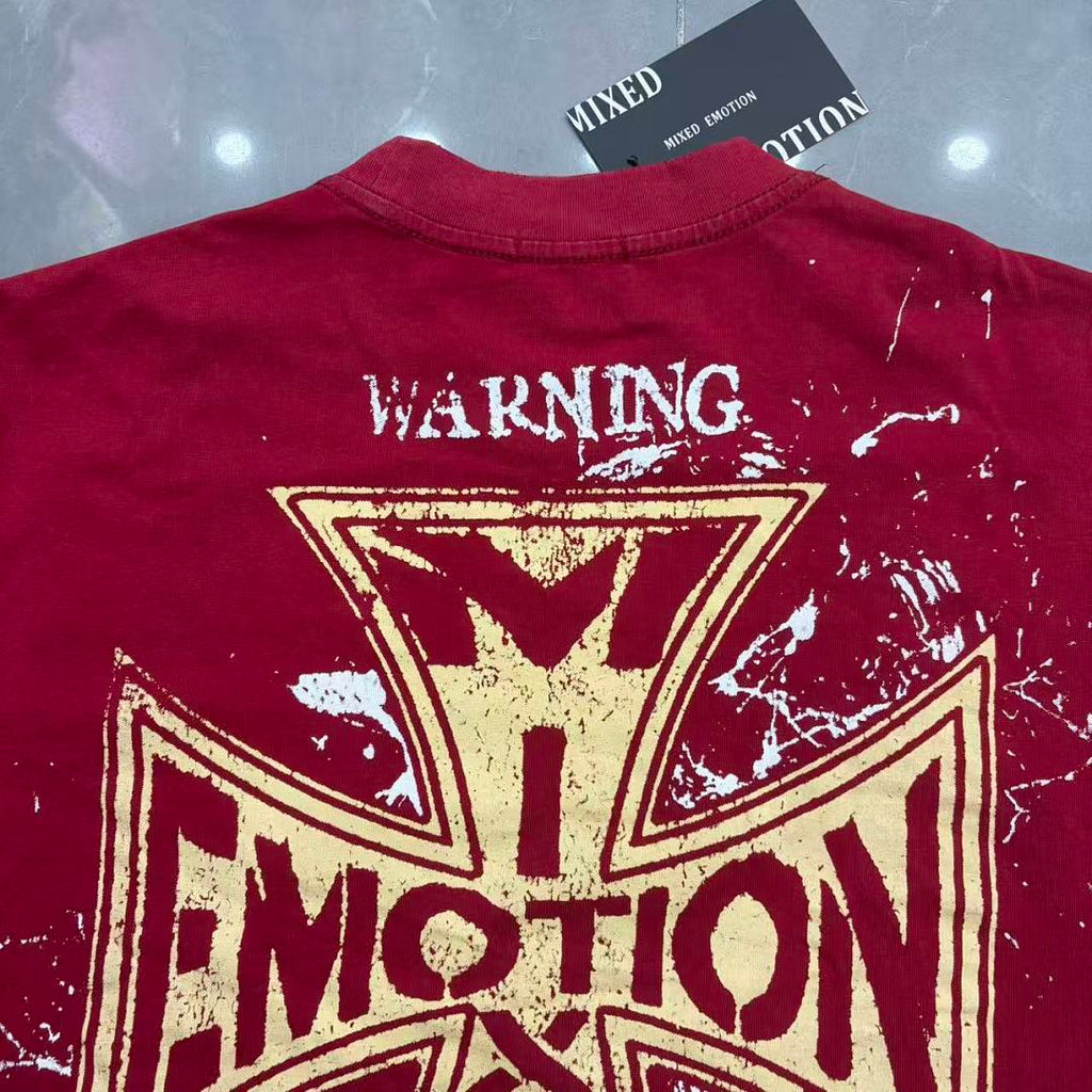 Mixed Emotion Distressed Typography Graphic Tee
