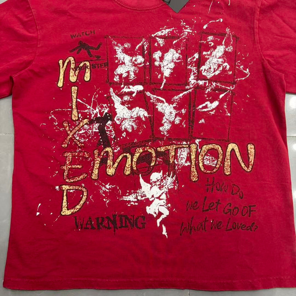 Mixed Emotion Distressed Typography Graphic Tee