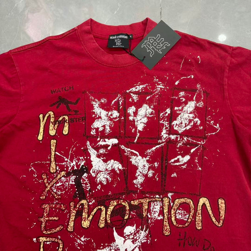 Mixed Emotion Distressed Typography Graphic Tee
