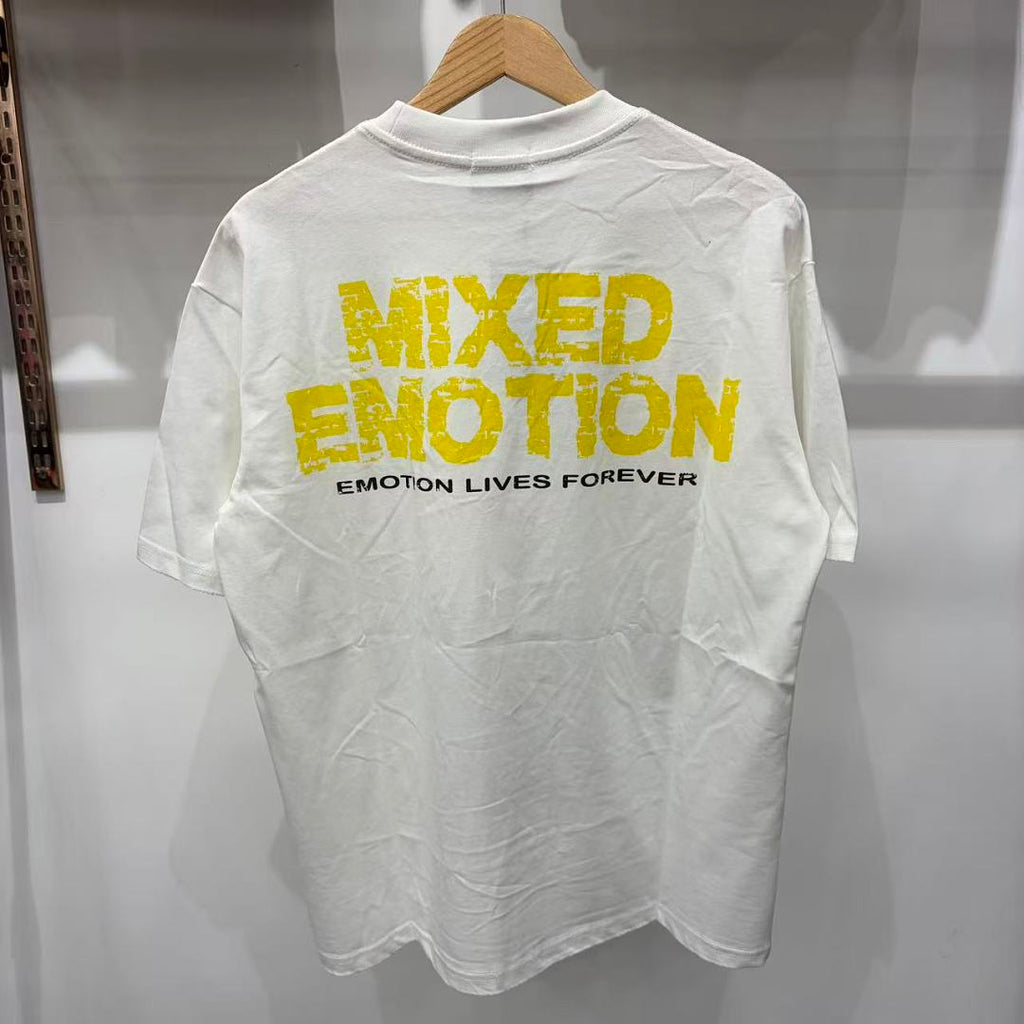 Mixed Emotion Embroidered Graphic T-Shirt