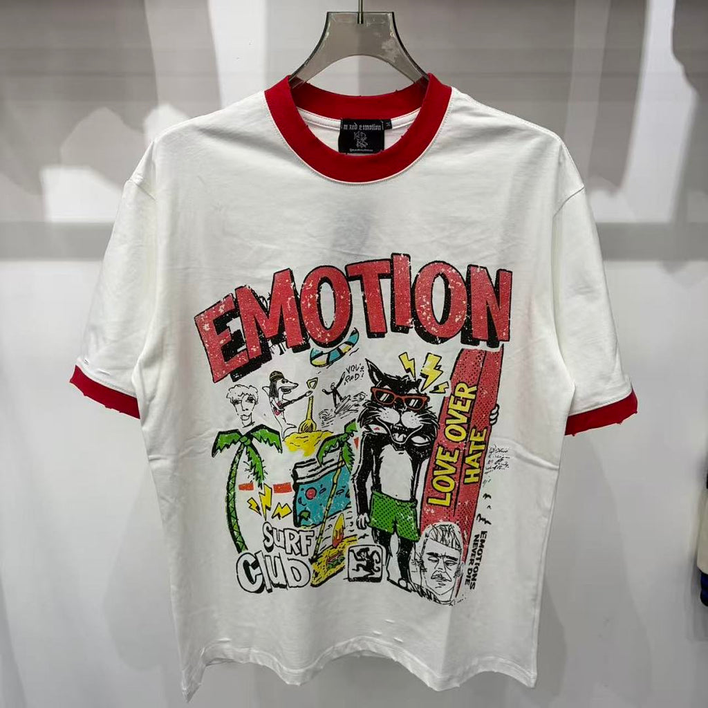 Mixed Emotion Contrast Trim Graphic Tee