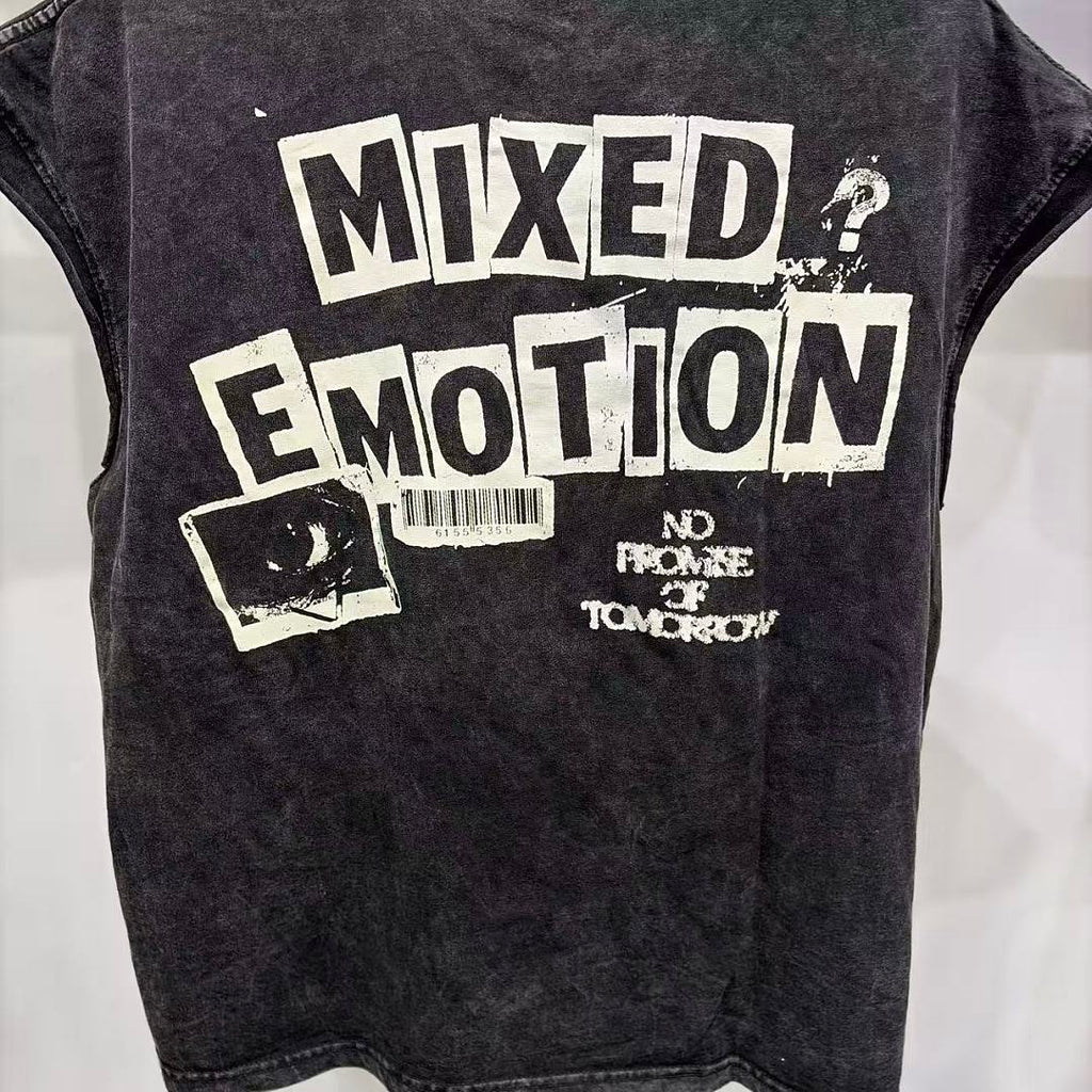 Mixed Emotion Layered Archive Sleeveless Top