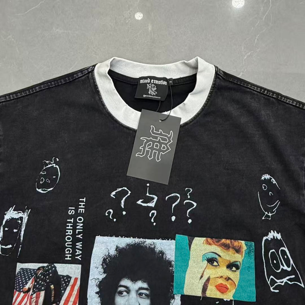 Mixed Emotion Contrast Panel Graphic Tee