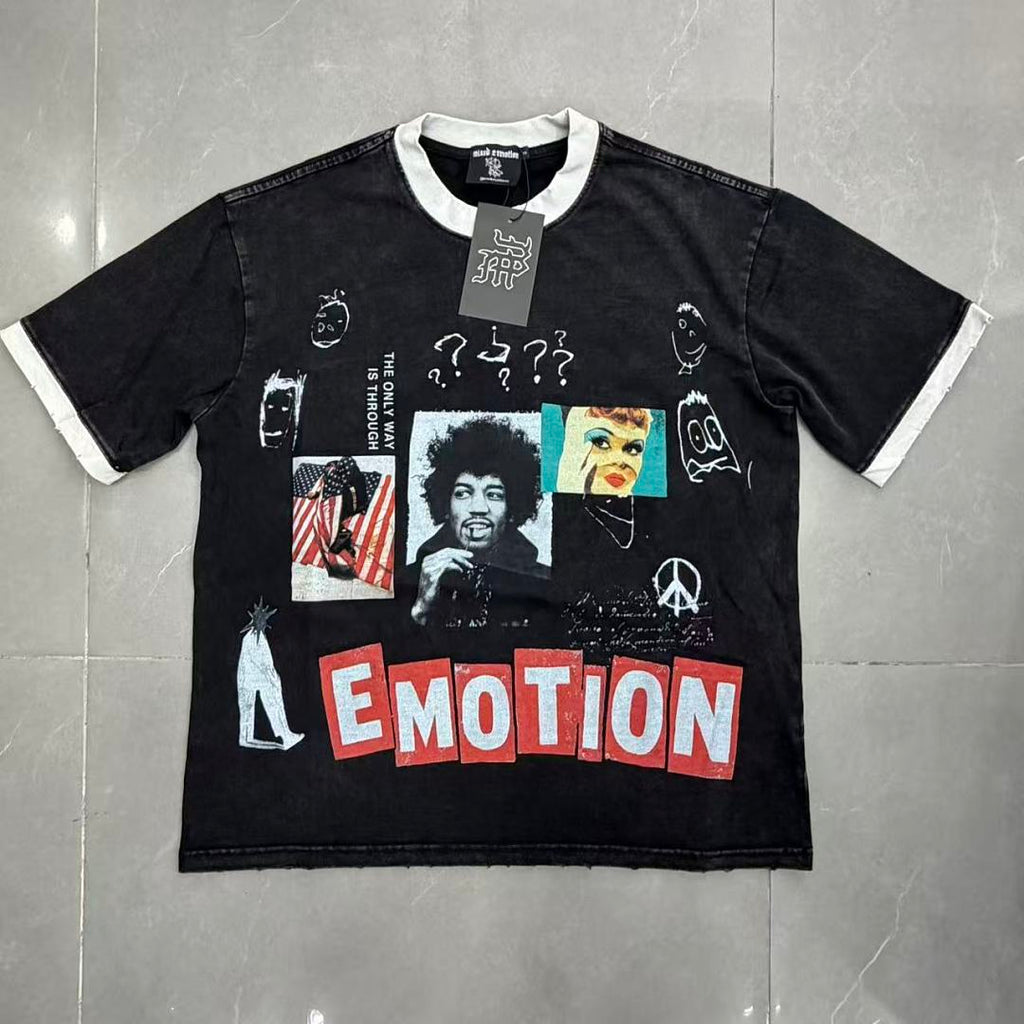 Mixed Emotion Contrast Panel Graphic Tee