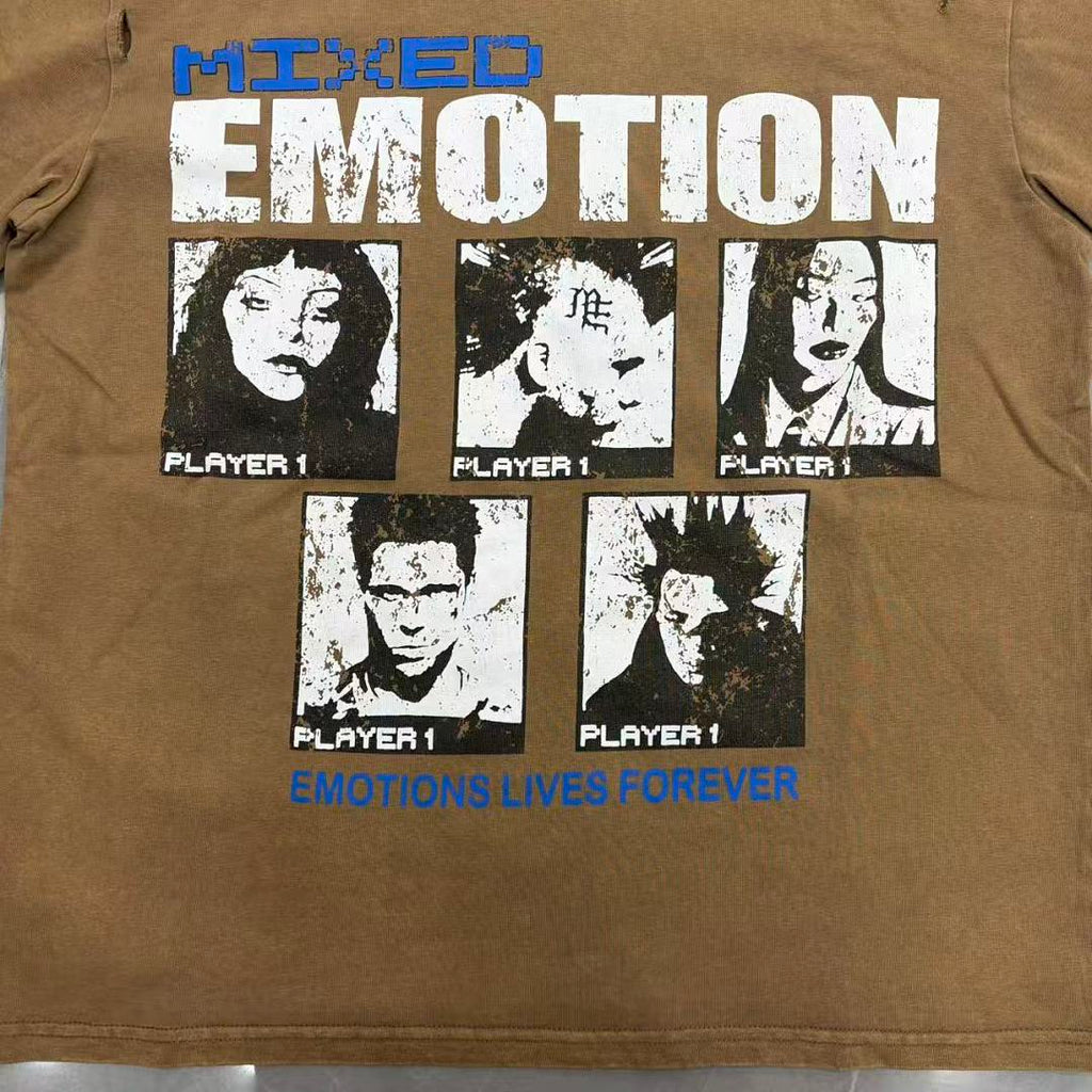Mixed Emotion Portrait Graphic T-Shirt