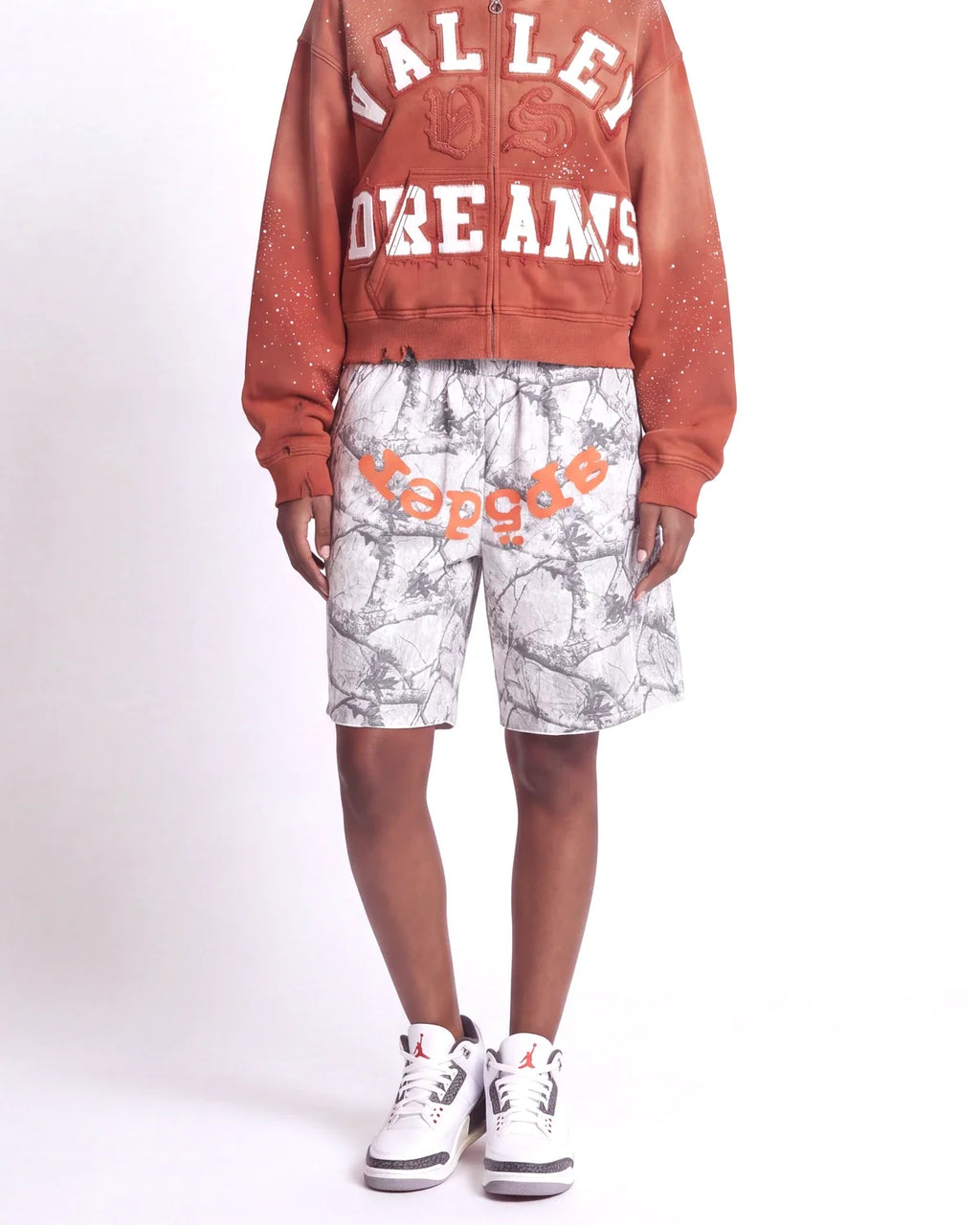 Sp5der Realtree OG Web V2 Sweat Shorts White Camo