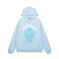 Sp5der Signature Web Graphic Pullover Hoodie - Light Blue