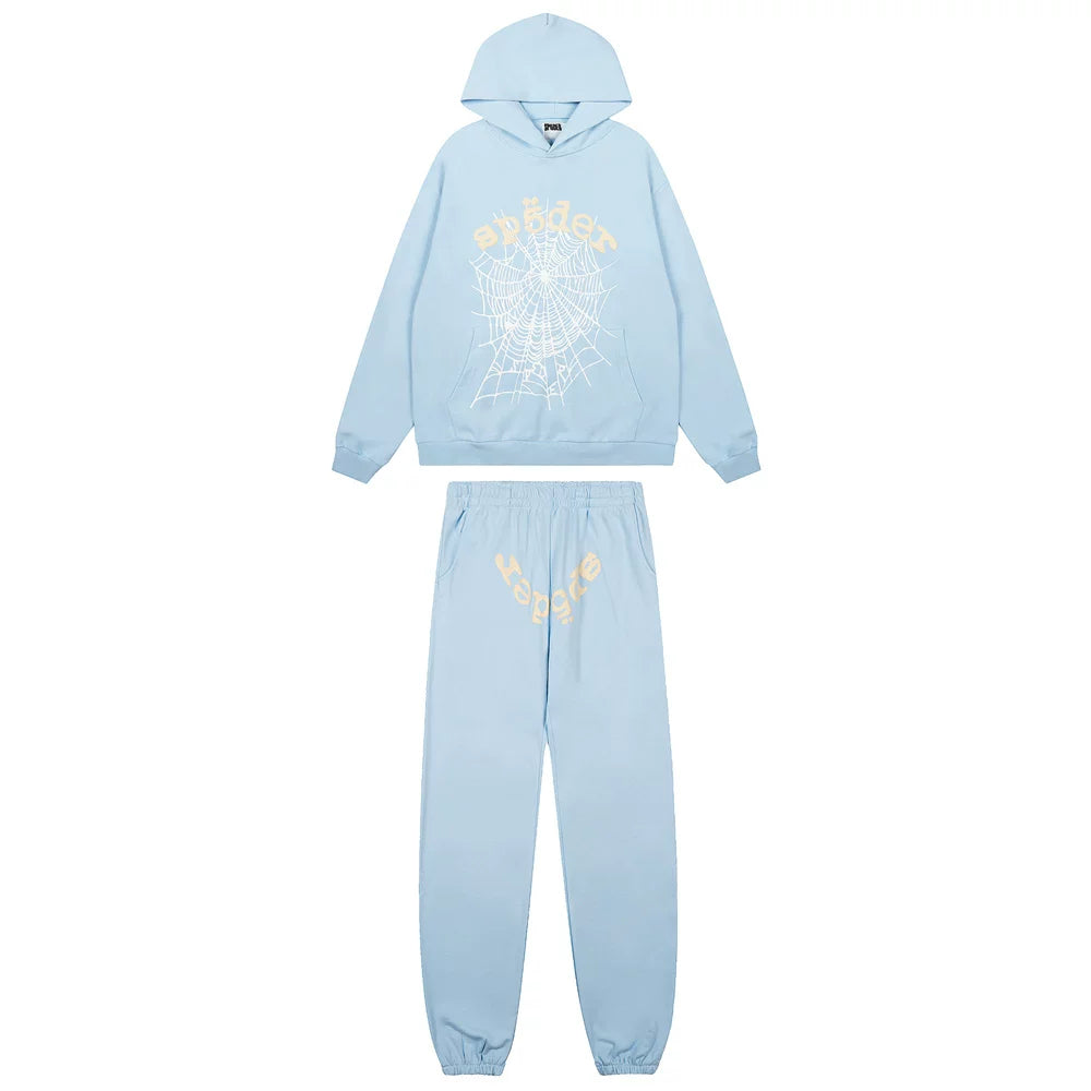 Sp5der Signature Web Print Tracksuit - Pastel Blue