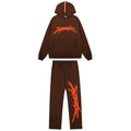 Sp5der High-Contrast Web Tracksuit - Chocolate Brown/Orange