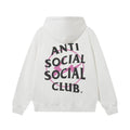 Anti Social Social Club Pink Circle Logo Hoodie - White