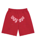 Sp5der Angel Number Sweatshorts Merlot