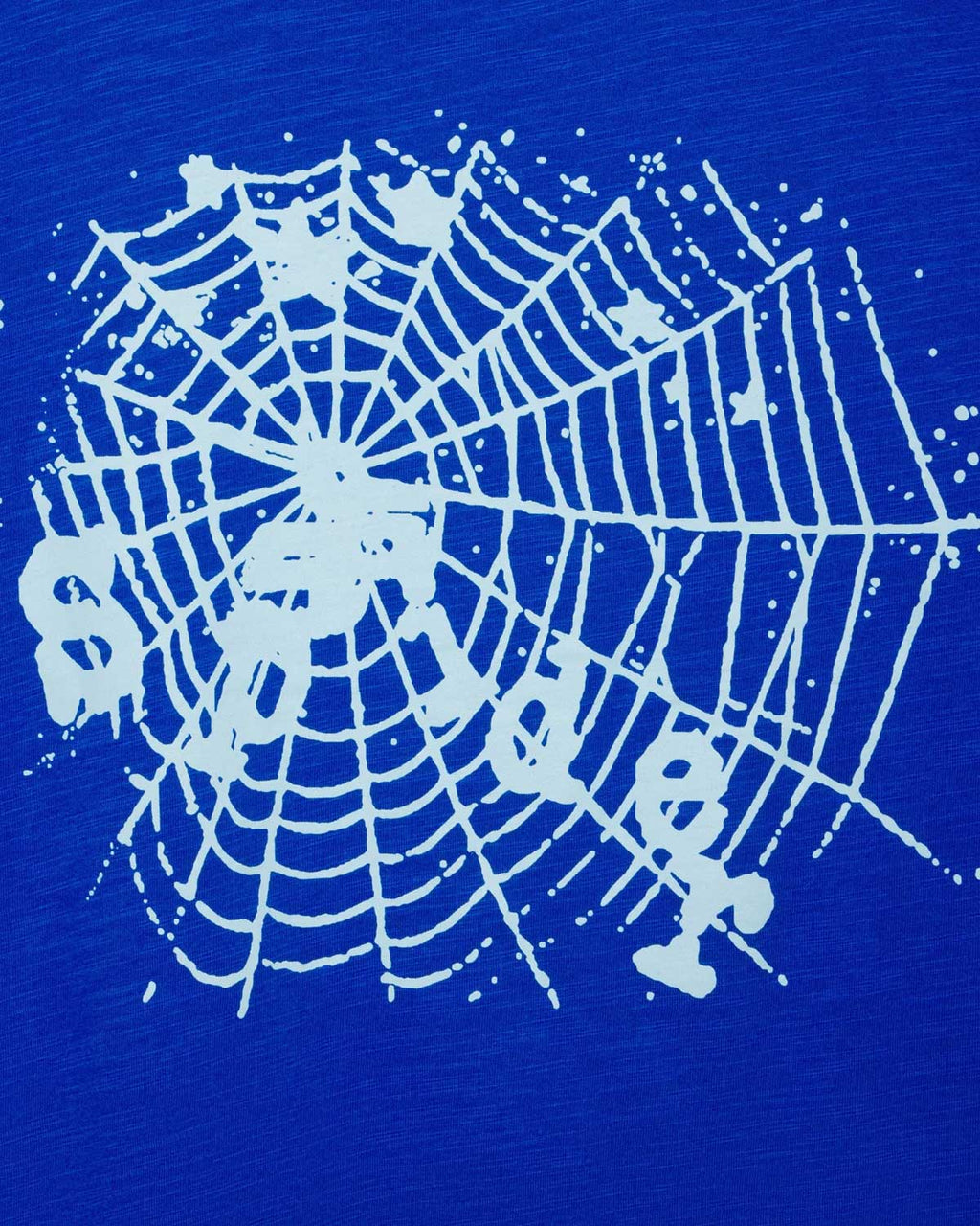 Sp5der Contrast Stitch Slub Tee Tory Blue