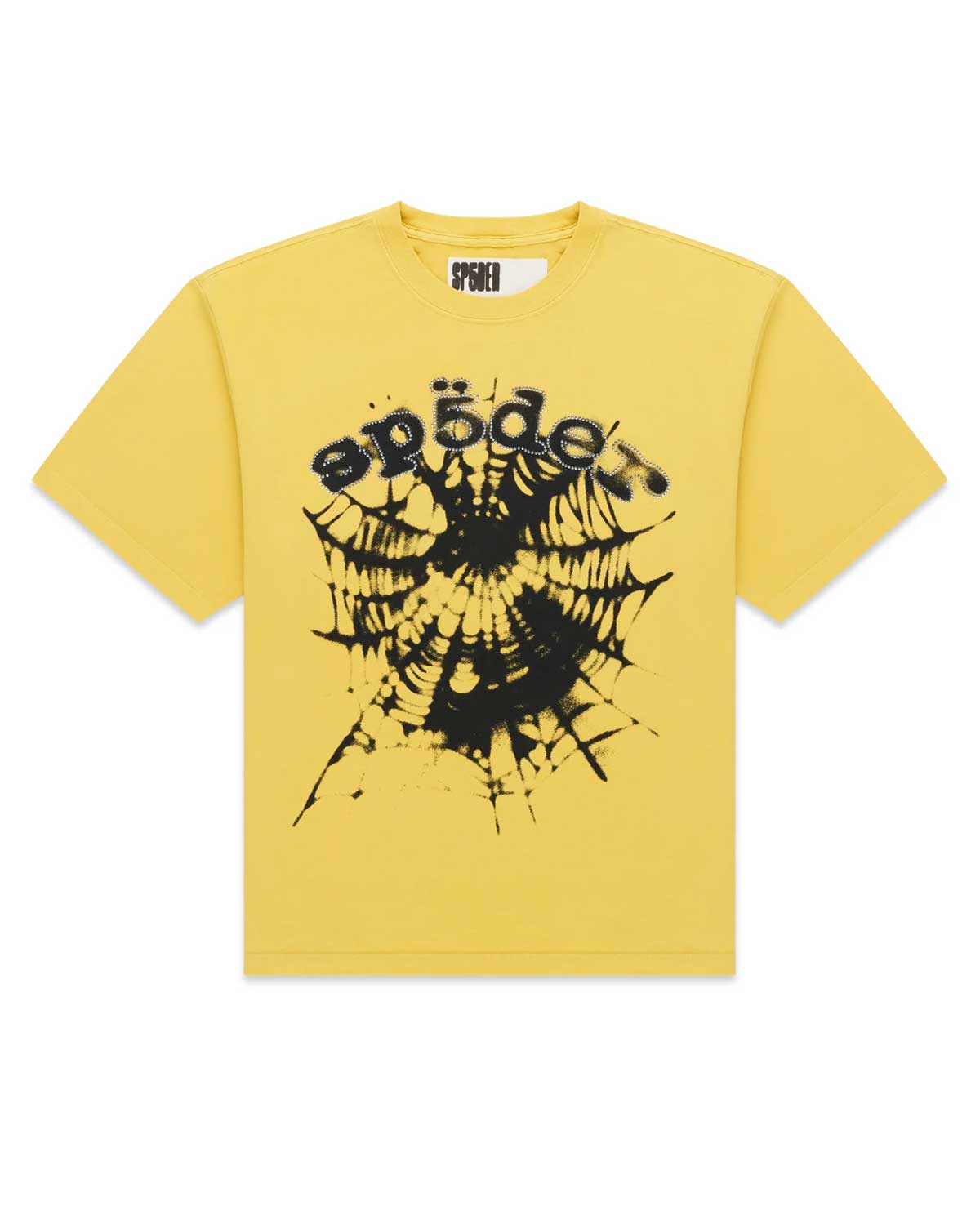 Sp5der Scattered OG Web v2 Tee Yellow