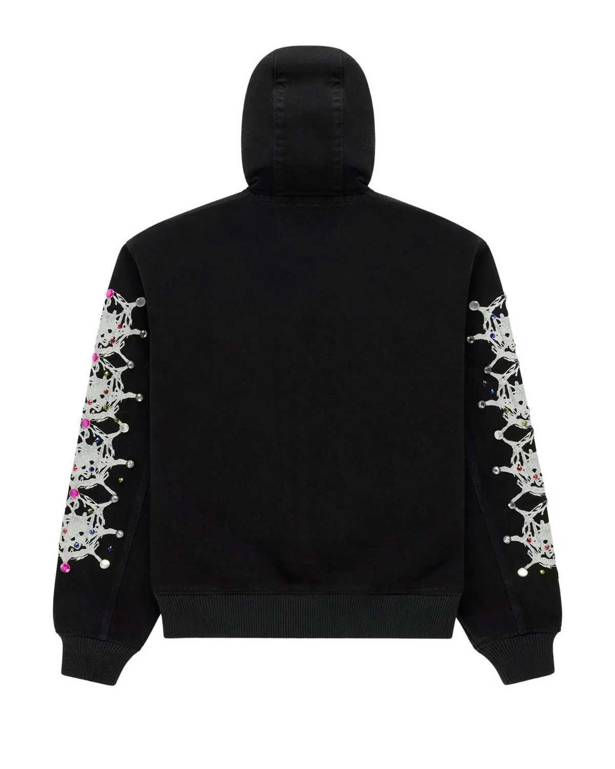 Sp5der Webstone Hooded Denim Work Jacket Black