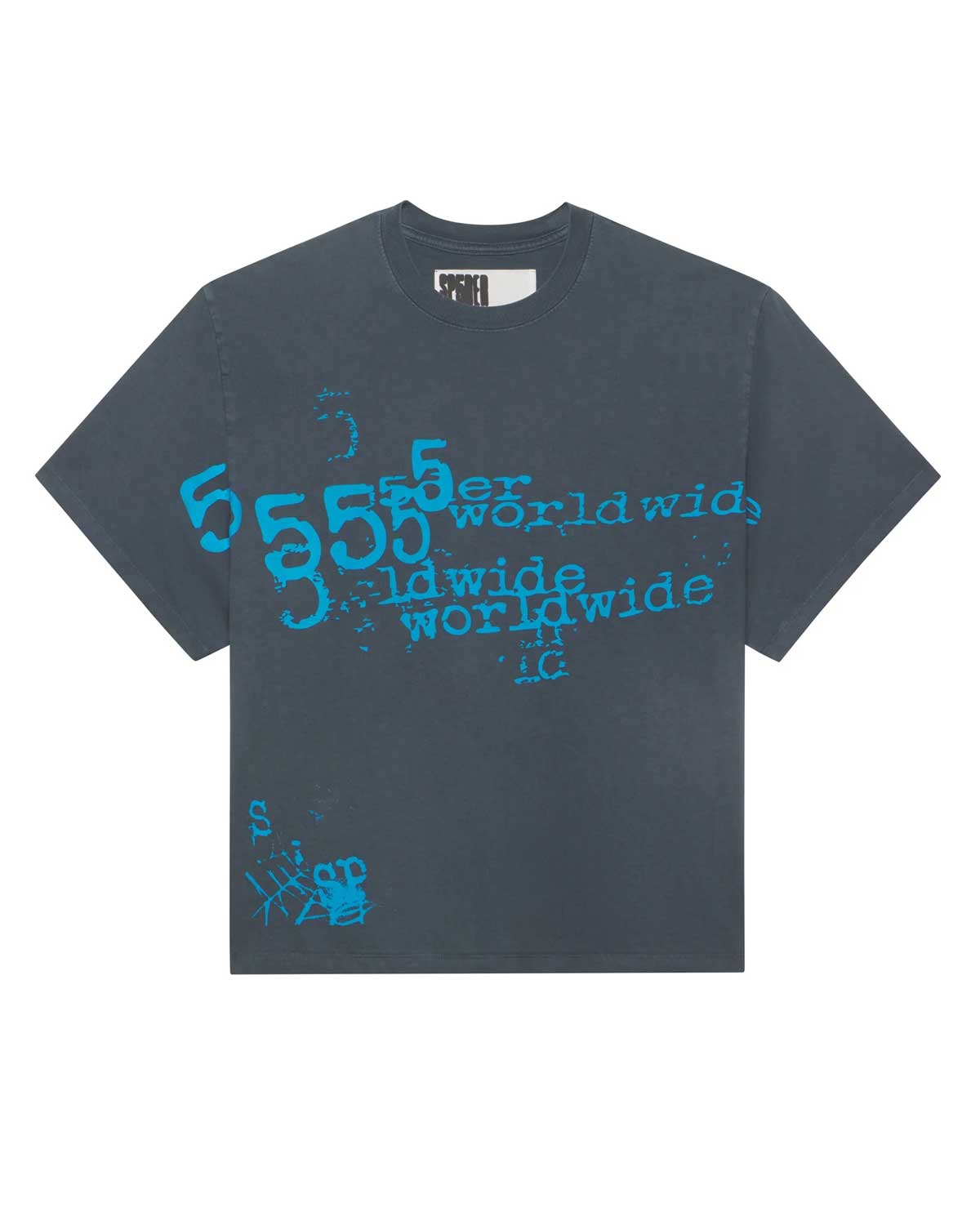 Sp5der Worldwide Stutter Tee Slate Grey